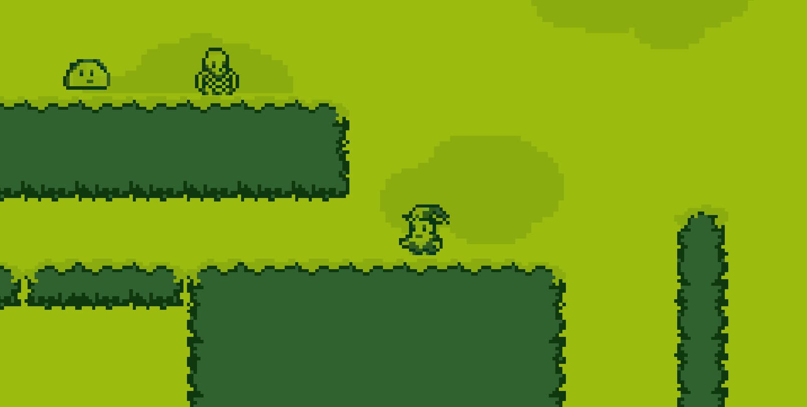 Concept scene using limited 2D Gameboy style palette & aspect ratio tileset.