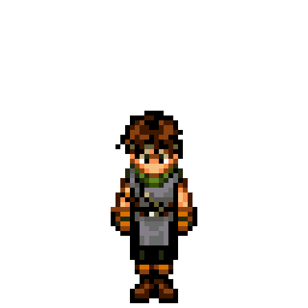 Animation cycle for main character 'Hero' in the style of Suikoden.