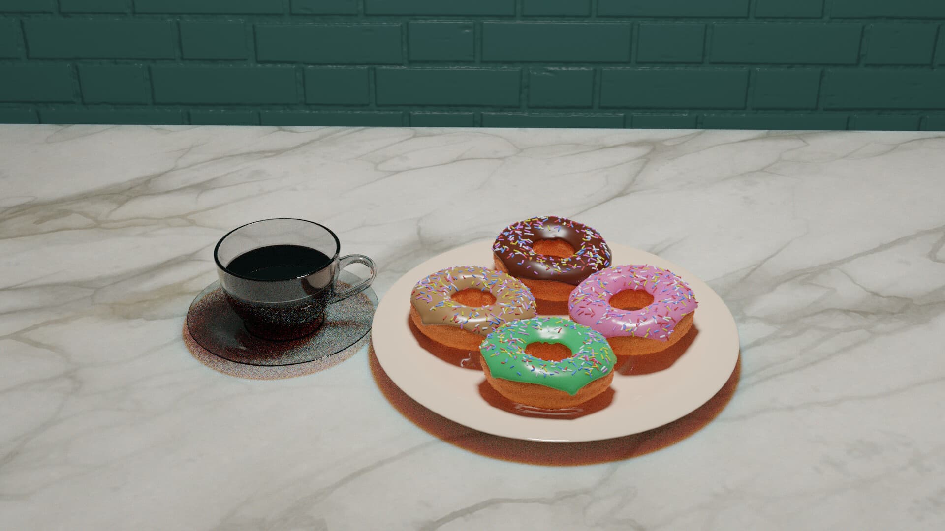 My first ever personal 3D project, creating doughnuts!